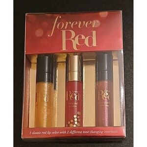 Bath & Body Works Forever Red Lip Color Gloss 2 Overcoats Gold Berry Sparkle NEW